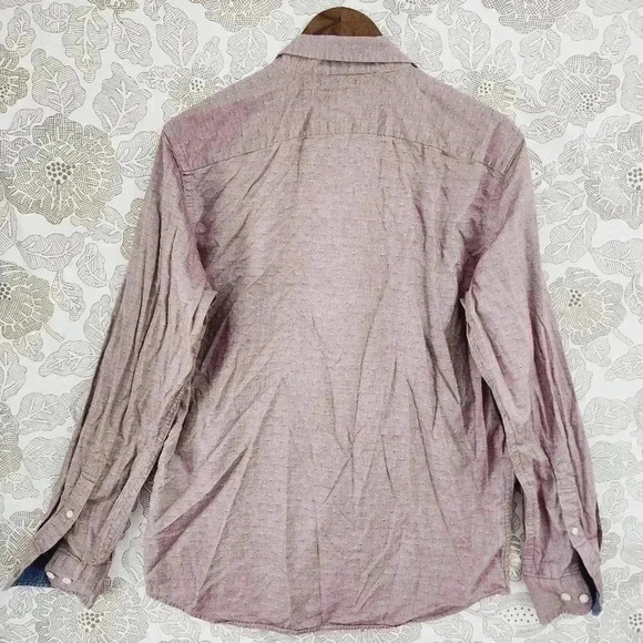 Banana Republic Stretch Soft Textured Button down Long sleeve Men's Shirt M - Picture 3 of 7